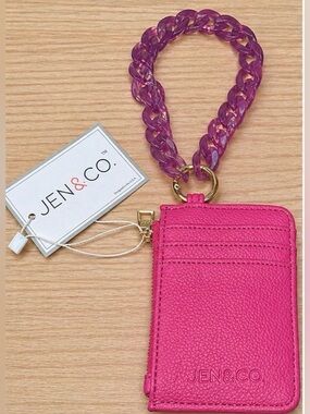 🆕 JEN & CO. Fuschia Rhodes Quilted Wallet and Chain Bangle